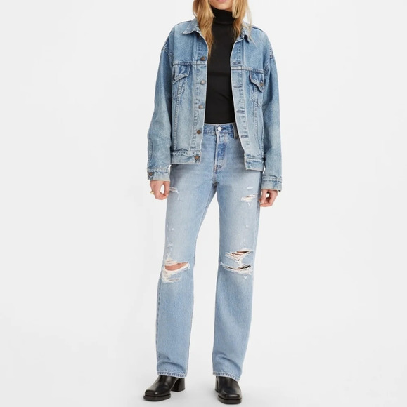 Levi's 501 90s Loose Straight Jeans Premium Denim in Sketch Artist 27 (4) - Picture 16 of 16